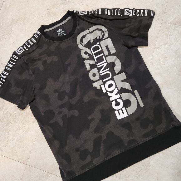 VTG Ecko Unltd Mens XL Unlimited Camo Spellout Skater Streetwear Graphic T Shirt - Picture 2 of 9